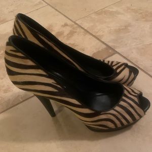BCBGeneration Zebra Print Heels - Size 9B